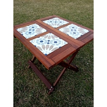 Birayse Ahşap İroko Sultan Ahşap Bahçe Ve Balkon Masası Ceviz