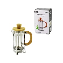 French Press Metal Kafes - Bambu Sap Bambu Kapak 350ml Cam Bitki Süzgeçi 4915 Çok renkli