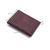 Westpolo Hakiki Eskitme Deri Kağıt Para Ve Bol Kart Bölmeli Unisex Cüzdan - Mor Mor