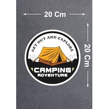 Camping Adventure Sticker - Araba Oto Off - Road Cam Karavan Sticker - 00165 20x20 Cm