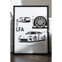 Lexus Lfa Siyah Ahşap Çerçeveli Poster, Dekoratif Araba Duvar Tablosu