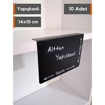 10 Adet Pvc Karatahta Siyah Etiket 14x10 Cm Yapışkanlı İsimlik