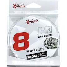 Captain X8 Kadett Tech Pe 8 Örgü Spin İpi 150mt Dark Green 0.18 Mm