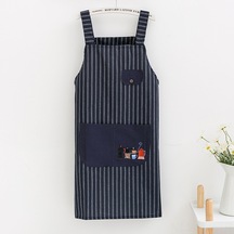 Moveevo Koton Unisex Fırça Desenli Apron: Mutfak, Çizim, Geliştirme İçin Dayanıklı Koruyucu Cila Lacivert Diğer