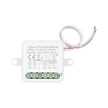 3ch Zigbee Mini Akıllı Anahtar Röle Modülü Akıllı Ev Beyaz