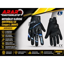 Arar Motosiklet Eldiveni Sertifikalı Ce Casque L Mavi -arr4033