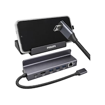 Philips Swr1691a/93 Usb-c 6'sı 1 Arada Stand Tasarımlı Hub - 4k 60hz Hdmı, 1000mbps Lan, 100w Pd-217237