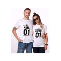 Tshirthane King Queen 01 Sevgili Kombinleri Tshirt Kombini Beyaz