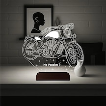 Luvivia Motosiklet Motor Harley Kişiye Özel 3d Lamba - Masa Gece Lambası Şeffaf