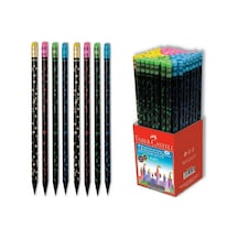 Party Silgili Yuvarlak Kurşun Kalem Siyah Ahşap 72 Li Paket Nocolor