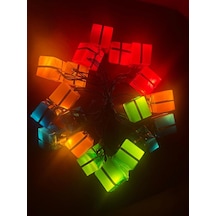 4 Metre 20 Led Pilli 2 Kademeli Hediye Kutusu Led Işık Kırmızı