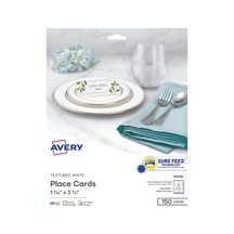 Avery Emin Beslemeli Yazdırılabilir Boş Yer Kartları, 3,6 Cm X 9,5 Cm, Dokulu Beyaz, 150 Özelleştirilebilir Çadı