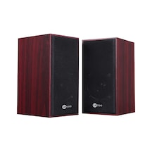 Lecoo,   Ds105 6w Ahşap Gövdeli Masaüstü Stereo Hoparlör - Usb + 3.5mm Jack Girişli Pc Hoparlörü