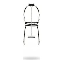 İkikareshop Siyah Harness Takım Zincir Detaylı Boyunluklu - Brf233 Çok Renkli