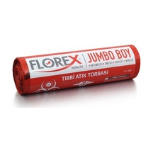 Florex Atık Baskılı Jumbo Boy Çöp Torbası 10 Adet Kırmızı 80 x 110 CM
