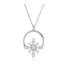 İndigo Takı Markiz Yıldızı Beyaz Gümüş Kolye