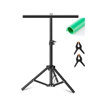 70 100cm T Stand Bar + Yeşil 68x130cm Mat Çift Taraflı Pvc Fon Zemin Kağıdı