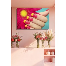 Kanvas Tablo Yatay Tekli Kuaför Güzellik Salonu Makyaj Nail Art Mani Kür 1062