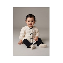 LC Waikiki Alıta Cıty Farkıyla Lcw Baby Ekru Oval Yaka Fiyonk Detaylı Kız Bebek Gömlek Ekru - 925415298 Ekru