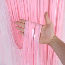 Soft Pembe Püsküllü Kapı Perdesi - Parti, Baby Shower, Cinsiyet Partisi 1x2 M " 71512663