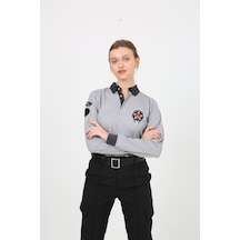 Yeni Tip Kamu Özel Güvenlik Kışlık Sweatshirt Armalı Gri