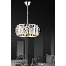 Luxury Krom Kristal Taşlı Avize 30 Luk Krom