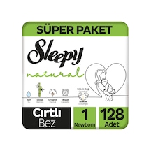 Sleepy Natural Süper Paket Bebek Bezi 1 Numara Newborn 128 Adet 2'li