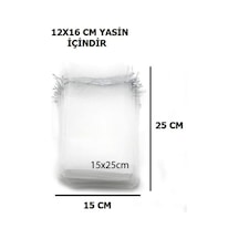 30 Adet Kese Yasin Kesesi Hediyelik Tül Kese Mevlüt 14x25 Cm