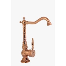 İsaoğlu Yapı Bakır Mutfak Bataryası Bronz Evye Musluğu Vintage Armatür İşlemeli Batarya Bakır