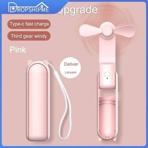 Kablosuz Fan Usb El Fan Yerleşik Pil Şarj Edilebilir Katlanabilir 2000mah Ev Ofis Için Soğutucu 0y6xhv Pembe