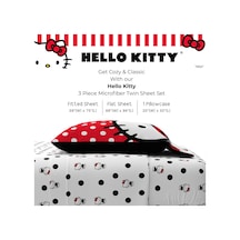 Hello Kitty Bedding Süper Yumuşak Mikrofiber 3 Parça İkiz Çarşaf Seti, Resmi Lisanslı Ürün Çok Renkli