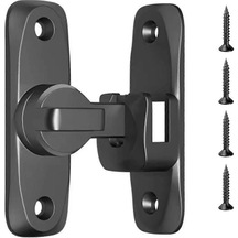 90/180 Derece Açılı Çevirmeli Ve Sürgülü Ahır Kapısı Kilidi. Ağır Hizmet Tipi Çinko Alaşımlı Hırsızlık Önleyici Cıvata. Siyah