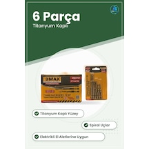 Matkap Ucu 6 Parça Titanyum Kaplı Spiral Uç Seti Elektrikli El Al