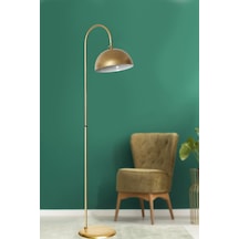 Lambader Eskitme Metal Gövde Modern Tasarım Ayarlanabilir Başlık Yerden Dekoratif Aydınlatma 160 Cm - Gold