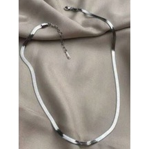 Ezme İtalyan Zincir Gümüş Renk Uzun Zincir