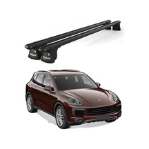 Trio-ı Porsche Cayenne 2014 Ve Sonrası Uyumlu Siyah Kilitli Ara Atkı 120cm Port Bagaj Tavan Barı