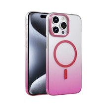 Uray Store Apple iPhone Uyumlu  14 Pro Max Glossy Magsafe Kapak - Pembe