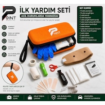 Araç İlk Yardım Seti Trafik Kanununa Uygun Tam Donanımlı İlk Yardım Çantası Turuncu Acil Durum Seti