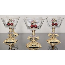 Atabey Home Collection 6'li Kirazli Döküm Ayakli Magnolia Dondurmalik & Kase & Sunumluk Cup