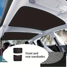 Hightower Tesla Model 3 Ön Ve Arka Panoramik Cam İçin Bölmeli Buz Kristal Güneşlik