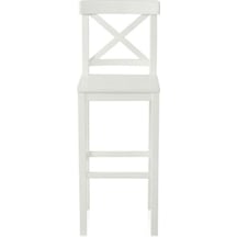 Alaçatı Ahşap Bar Sandalyesi Beyaz