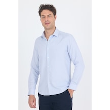 İmza Koyu Lacivert Uzun Kol Sert Yaka Cepsiz Slim Fit Pamuklu Gömlek 1004250225 Koyu Lacivert