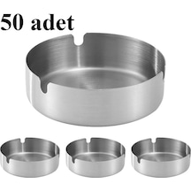 Falconetti CİN545-50 Çelik Yuvarlak Kül Tablası Küllük 50 Adet 10 Cm Gri