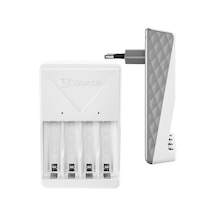 Powermaster Varta Plug Aa/aaa Kalem Pil Şarj Cihazı Aleti - 4 Adet 2100mah Aa Hr6 Nı-mh Şarj Edilebilir Pil li