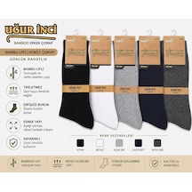Uğur İnci Klasik Bambu Erkek Çorabı Nefes Alan, Terletmeyen, Yumuşak Ve Dayanıklı Günlük Çorap 6 Lı Paket Beyaz