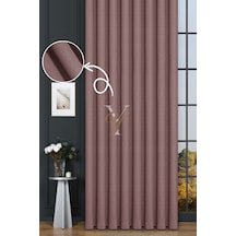 Keten Fon Perde V-4029 Pembe Pembe