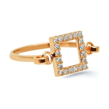 Kuyumcudukkani Elişi Kare Şekilli Taşlı Yüzük-10322-r-w Rose Gold Kuyumcudukkani Elişi Kare Şekilli Taşlı Yüzük-10322-r-w Rose Gold