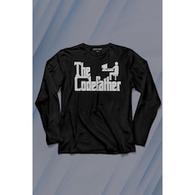 The Codefather Godfather Bilgisayar Code Korsan Hacker Yazılımcı Uzun Kollu Tişört Baskılı T-shirt 001