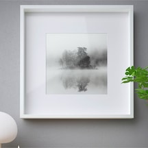 Sannahed 50x50 Cm Beyaz Çiçek Eşya Konabilen Derin Kutu Çerçeve Ahşap Fotoğraf Resim Çerçevesi