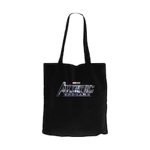 Avengers End Game Logo 2 Siyah Kanvas Bez Çanta Siyah